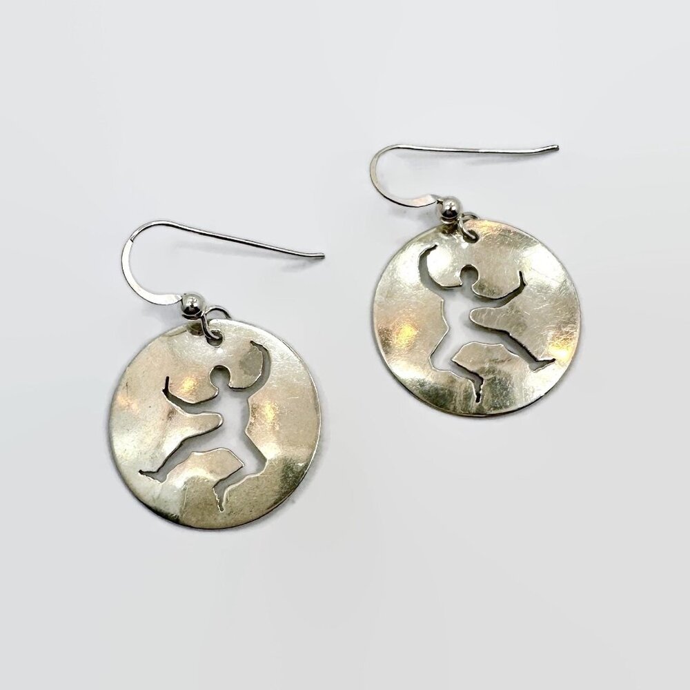 Unique Earrings, Dancers, Silver, People, Ballet, Vintage, Dangle, Lightweight